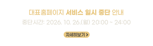 대표홈페이지 서비스 일시 중단 안내