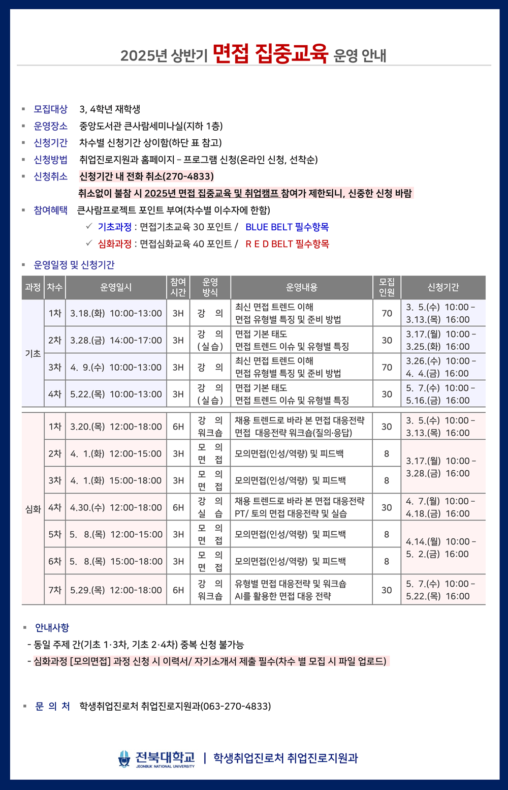 2025년 상반기 면접 집중교육(전체일정)